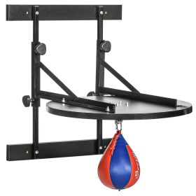 Soozier Adjustable Speed Bag Platform, Wall Mounted Speed Bags for Boxing with 360°Swive and 10" Speedbag, Black