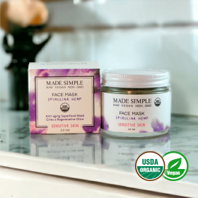 Spirulina Hemp Face Mask for Sensitive Skin - Organic, Vegan & Cruelty-free