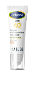 Cetaphil Everyday Sunscreen Tinted Lotion for Face, 1.7 fl oz, 100% Mineral Sunscreen: Titanium Dioxide & Zinc Oxide, SPF 40