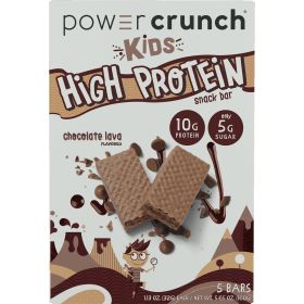 (3 pack) Power Crunch Kids High Protein Snack Bars, Chocolate Lava Flavor, 5 Ct Box, 1.13 oz