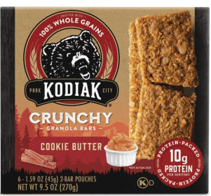 Kodiak Protein-Packed Cookie Butter Crunchy Granola Bars, 1.59 oz, 6 Count