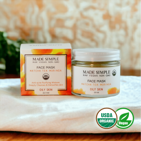 Matcha Tea Moringa Face Mask for Oily Skin - Organic, Vegan & Cruelty-free