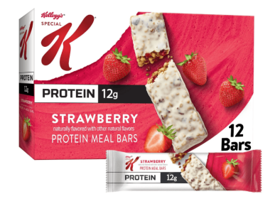 Special K Bar Strawberry Chewy Protein Meal Bars, 12g Protein Snacks, 19 oz, 12 Count