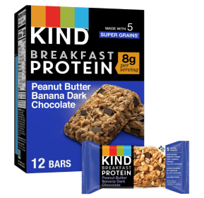KIND Breakfast Peanut Butter Banana Dark Chocolate Gluten Free Protein Snack Bars, 1.76 oz, 12 Count one Box
