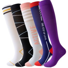 Womens Pressure Running Skipping Rope Fitness Sports Socks Mid-length Tube High Barrel Calf Muscle Energy
