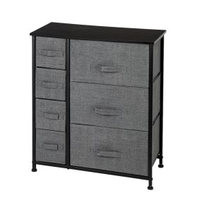 Dresser With 7 Drawers - Furniture Storage Tower Unit For Bedroom, Hallway, Closet, Office Organization - Steel Frame, Wood Top, Easy Pull Fabric
