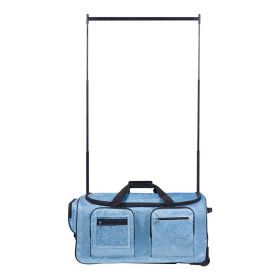 29 Inch Dance Bag with Garment Rack Rolling Duffle with Wheels for Travel Blue