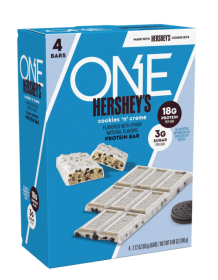 ONE x Hershey Cookies n Creme Protein Bar, 18g Protein, 4 Count