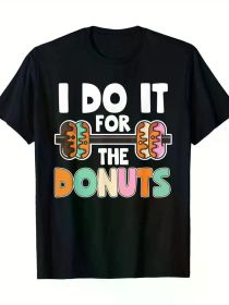 Dumbbell Weight Donuts Dessert Enthusiasts Fitness Workout Exercise 220G100% Cotton T-Shirt
