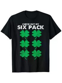 Check out my six-pack clover St. Patrick's Day Fun Fitness T-Shirt, 100% cotton, one-sided print, black short sleeve t-shirt, St. Patrick's Day