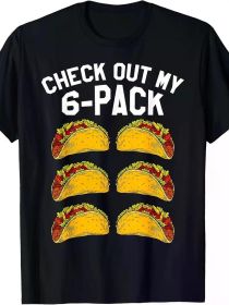 6-Piece Fitness Taco Fun Mexican Gym Tops Taco Lovers T-Shirts