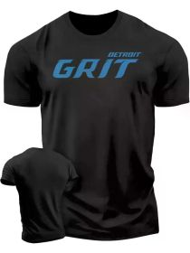 Men's Detroit Fighting T-shirt, Sports Running Fitness Short Sleeve T-Shirt