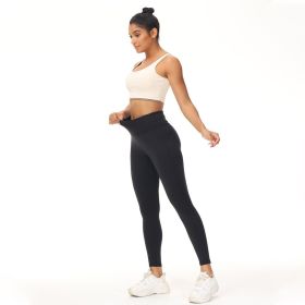 Summer Flat Waist Small Leg Pants (Option: black-M)