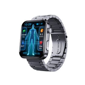 Smart Watch For Men Women Healthy Mornitoring Ips Screen Fitness Tracker With Bluetooth Call  IP67 Waterproof Heart Rate Sleep SpO2 Monitor Pedom (Option: Black-Metal)