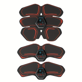 ABS Stimulator, Ab Trainer, EMS Muscle Stimulator LCD Screen Muscle Stimulator USB Rechargeable Por (Color: Black)