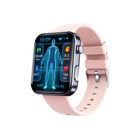 Smart Watch For Men Women Healthy Mornitoring Ips Screen Fitness Tracker With Bluetooth Call  IP67 Waterproof Heart Rate Sleep SpO2 Monitor Pedom (Option: Pink-Silicone)