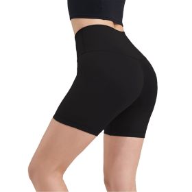 Women's High Waist Biker Shorts Tummy Control Pants Athletic Leggings Spandex Booty Shorts with 6.3In Inseam No Front Seam for Workout Yoga Runni (Color: Black, size: XL)