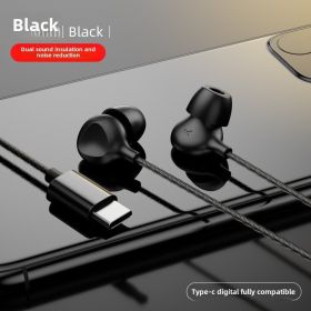 Sleep Headphones TYPE-C In-Ear Comfort Side Sleep Soundproof Noise Canceling Soft Silicone for Apple Wired Headphones (model: TYPE-C, Color: Black)