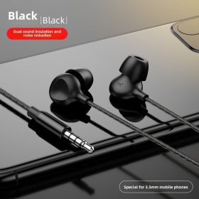 Sleep Headphones TYPE-C In-Ear Comfort Side Sleep Soundproof Noise Canceling Soft Silicone for Apple Wired Headphones (model: 3.5mm, Color: Black)