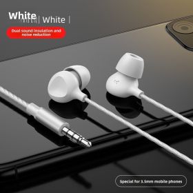 Sleep Headphones TYPE-C In-Ear Comfort Side Sleep Soundproof Noise Canceling Soft Silicone for Apple Wired Headphones (model: 3.5mm, Color: White)