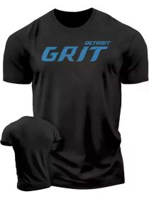 Men's Detroit Fighting T-shirt, Sports Running Fitness Short Sleeve T-Shirt (Color: Black, size: XL)