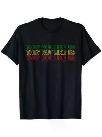 Men's "They Not Like Us" Graphic T-Shirt - 100% Cotton, Breathable & Comfortable Casual Tee for Fitness, Jogging & (Color: Black, size: XXXL)