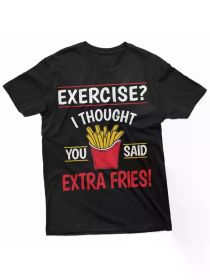 Funny Saying Shirt Humor Humorous Joke Shirt Exercise Gym Fitness T-Shirts, Regular-Fit, Family T-shirt (Color: Black, size: S)