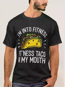 Funny Taco Tshirt Fitness Taco Shirt Taco Lover (Color: Black, size: M)