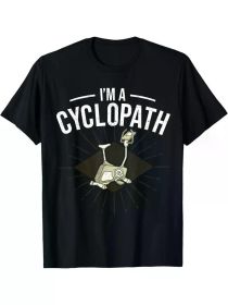 Funny Fitness Bike Home Exercise Bike Cardio Skateboard I Cyclopath T-Shirt, Comfortable Casual Short Sleeve, Everyday Wear, All Seasons (Color: Black, size: XXXL)