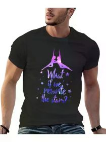 Men's Vintage Graphic T-Shirt - "What If We Rewrite the Stars" Design, Ultra-Soft & Breathable Crew Neck Tee for Casual, Fitness (Color: Black, size: S)